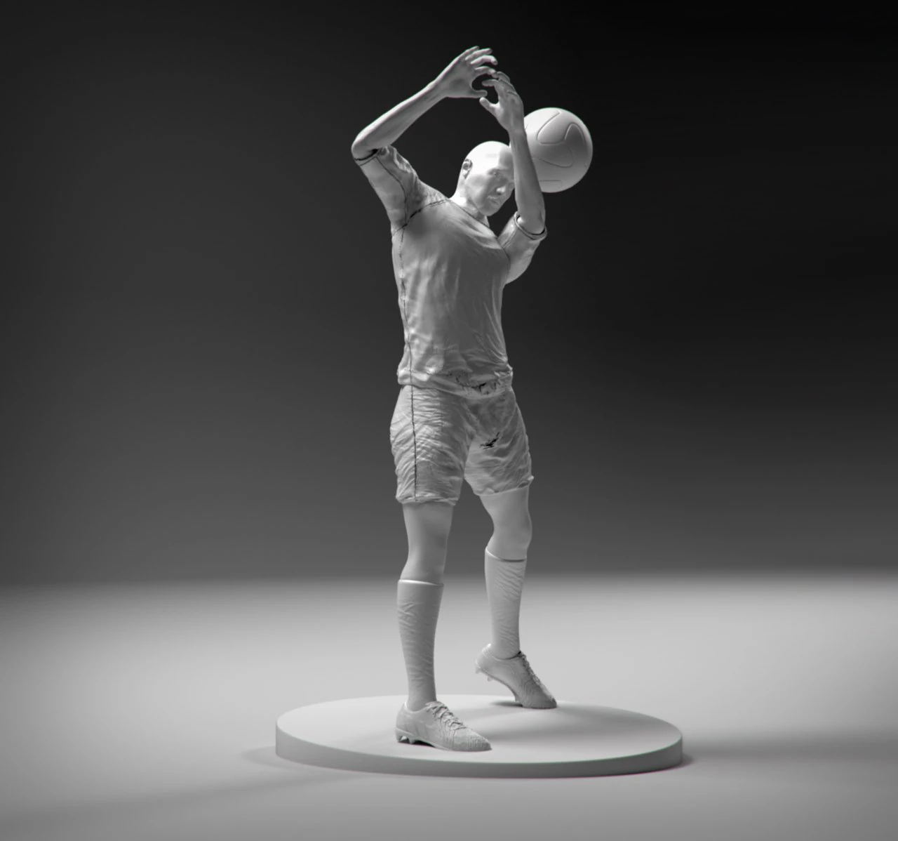 footballer head strike stl 3D Print Model .c4d .max .obj .3ds .fbx .stl .blend 