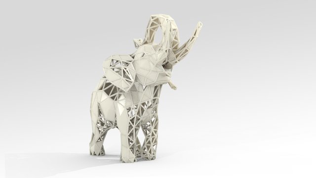Download elephant lattice stl 3d print model 3D Model