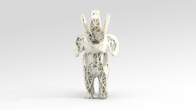Download elephant lattice stl 3d print model 3D Model