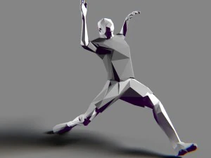 footballer edged rigged 3D Model