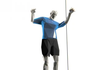 footballer edged rigged 3D Model