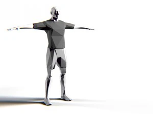 footballer edged rigged 3D Model