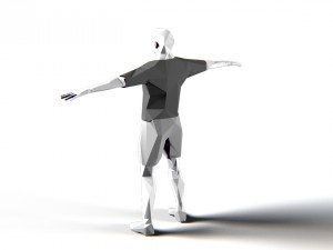 footballer edged rigged 3D Модель