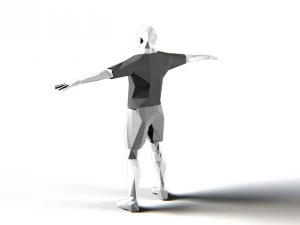 footballer edged rigged 3D Model