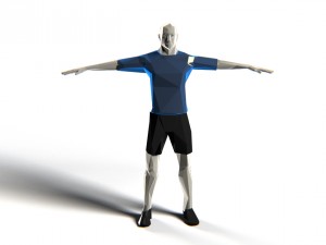 footballer edged rigged 3D Модель