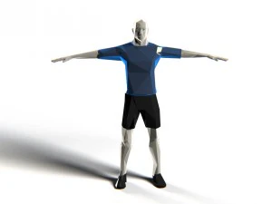 footballer edged rigged 3D Model