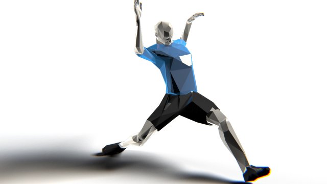 footballer edged rigged 3D Модель .c4d .max .obj .3ds .fbx .stl .blend 