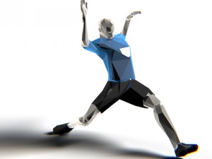 footballer edged rigged Modèle 3D