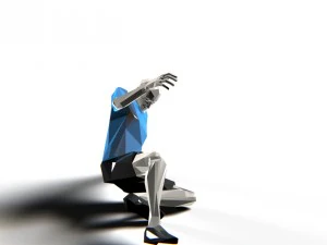 footballer edged rigged 3D Model