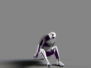 footballer edged rigged 3D Model
