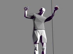 footballer edged rigged 3D Model
