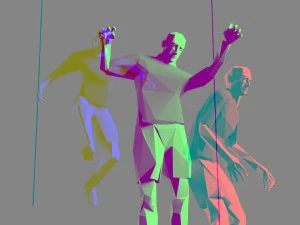 footballer edged rigged 3D Model