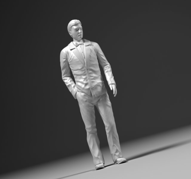 man in suit stl 3D Print Model .c4d .max .obj .3ds .fbx .stl .blend 
