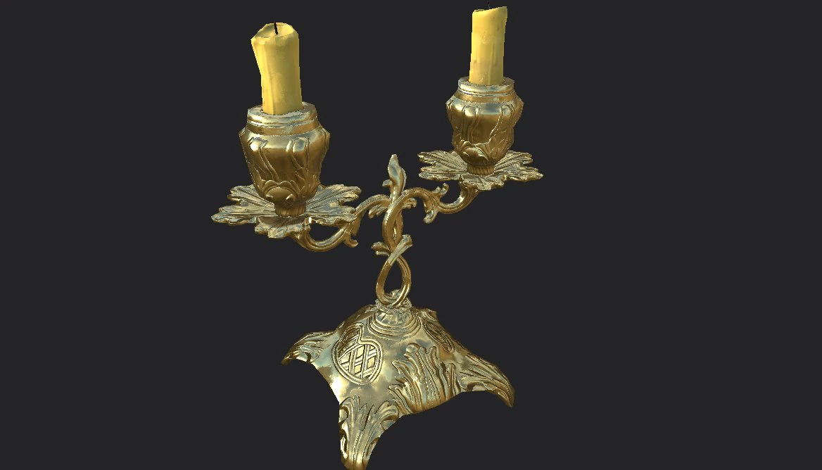 कैंडलस्टिक पीबीआर 3D मॉडल .c4d .max .obj .3ds .fbx .stl .blend 