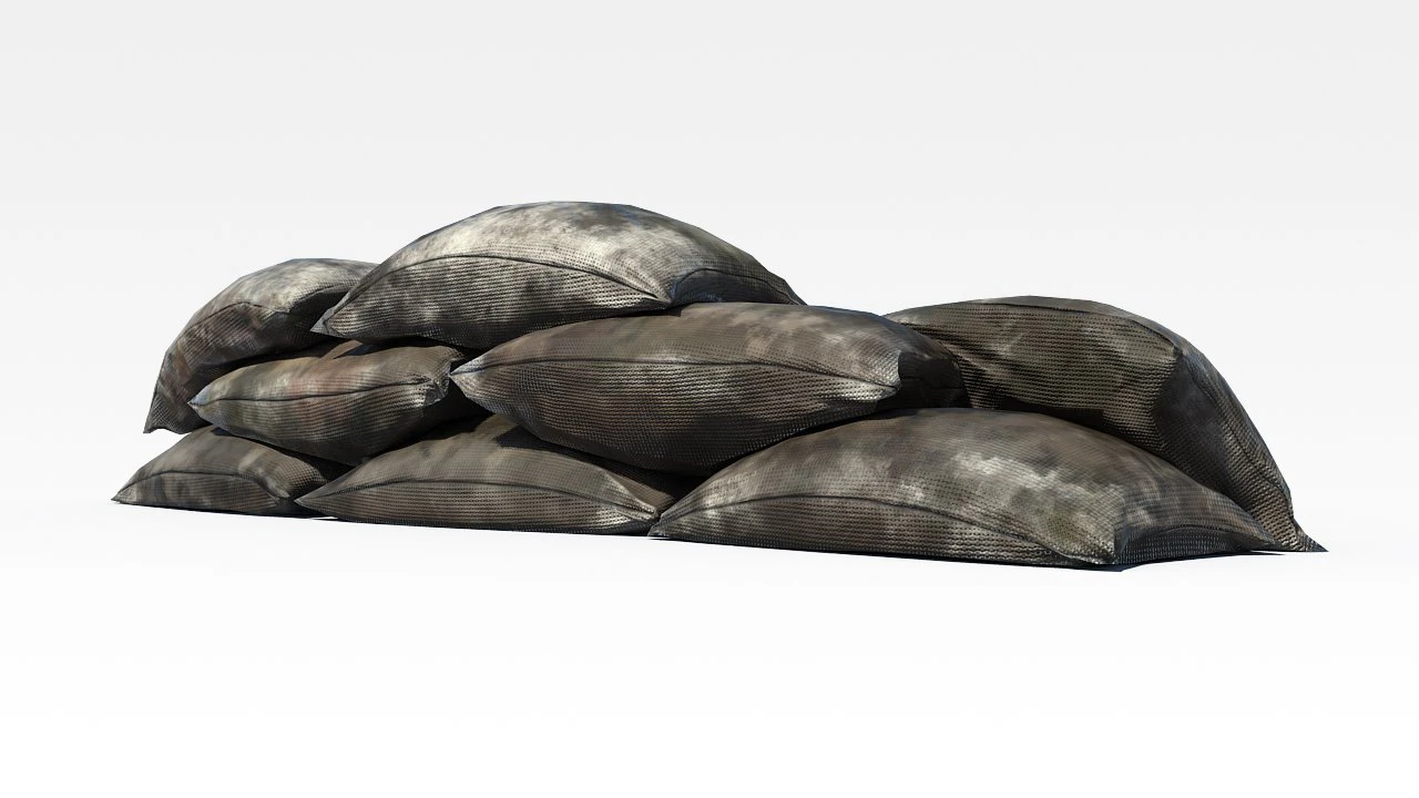 sacos barricada pbr Modelo 3D .c4d .max .obj .3ds .fbx .stl .blend 