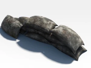 sacos barricada pbr Modelo 3D