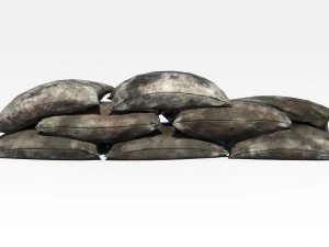 sacos barricada pbr Modelo 3D