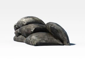 sacos barricada pbr Modelo 3D