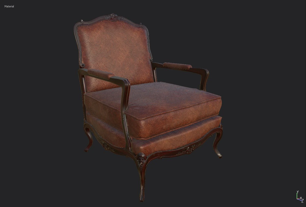 classic chair pbr 3D Model .c4d .max .obj .3ds .fbx .stl .blend 
