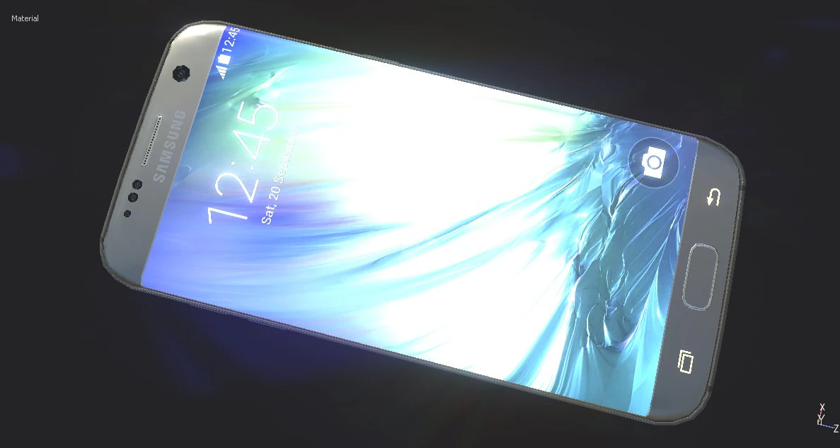 samsung galaxy s7 pbr lowpoly 3D Model .c4d .max .obj .3ds .fbx .stl .blend