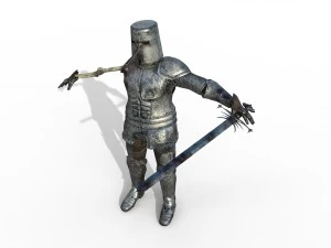 dead knight rigged pbr character 3D Model