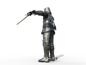 dead knight rigged pbr character 3D Model