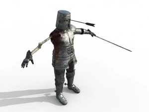 dead knight rigged pbr character 3D Model