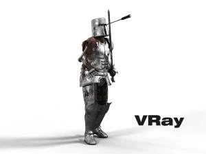 dead knight rigged pbr character 3D Model