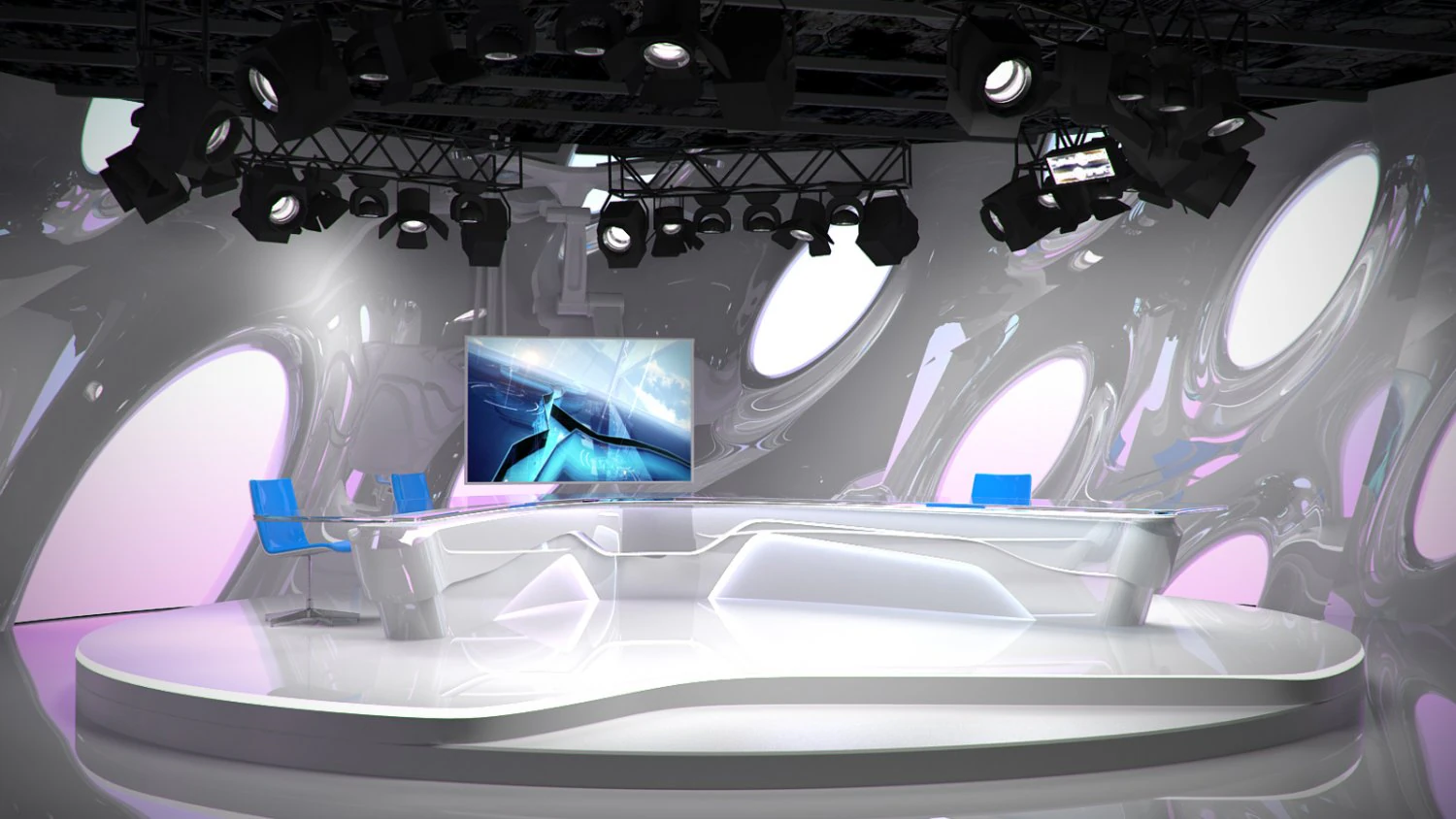 virtual tv studio 07 3D Model .c4d .max .obj .3ds .fbx .stl .blend 