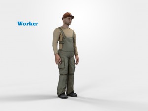 worker character rigged 3D Модель
