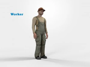 worker character rigged 3D Model