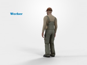 worker character rigged 3D Модель