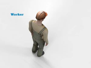 worker character rigged 3D Model