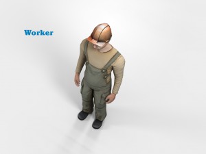 worker character rigged 3D Модель