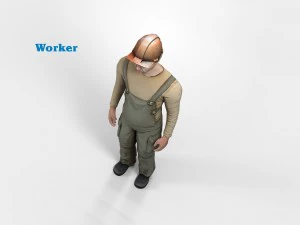 worker character rigged 3D Model