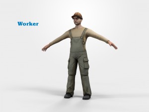 worker character rigged 3D Модель