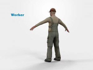 worker character rigged 3D Model
