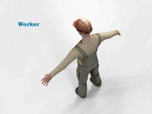 worker character rigged 3D Model