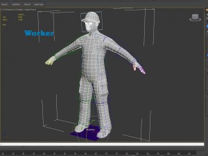 worker character rigged 3D Модель