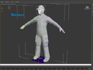 worker character rigged 3D Model