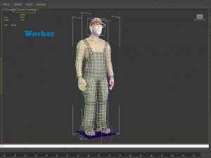 worker character rigged 3D Модель