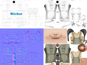 worker character rigged 3D Model