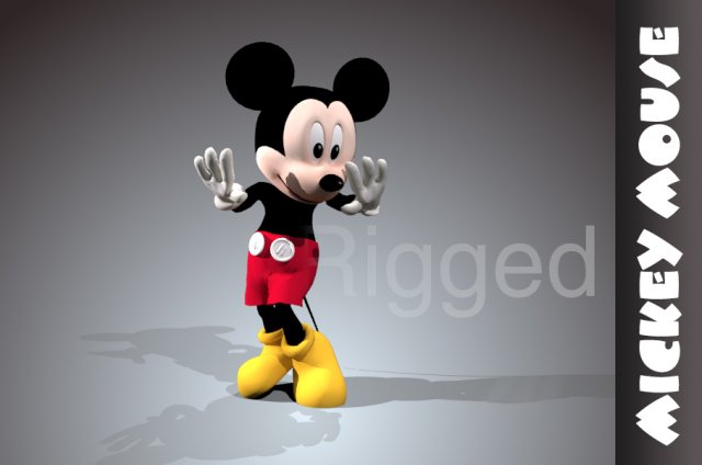 mickey mouse rigged 3d model 3D Модель .c4d .max .obj .3ds .fbx .stl .blend 
