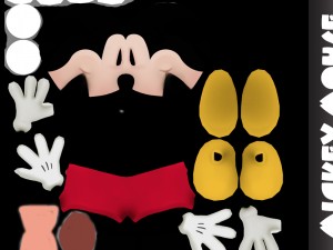 mickey mouse rigged 3d model 3D Модель