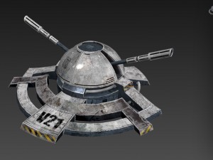 sci fi turret low poly vr - ar - low-poly 3d model 3D Model