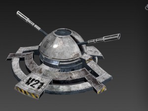 sci fi turret low poly vr - ar - low-poly 3d model 3D 模型