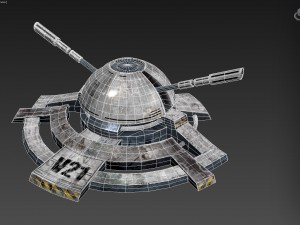 sci fi turret low poly vr - ar - low-poly 3d model Modèle 3D