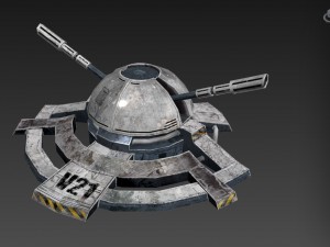 sci fi turret low poly vr - ar - low-poly 3d model Modèle 3D