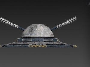 sci fi turret low poly vr - ar - low-poly 3d model Modèle 3D
