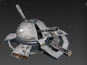 sci fi turret low poly vr - ar - low-poly 3d model Modèle 3D